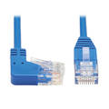 Tripp Lite Right-Angle Cat6 Gigabit Molded Slim Utp Ethernet Cable (Rj45 N204-S01-BL-RA